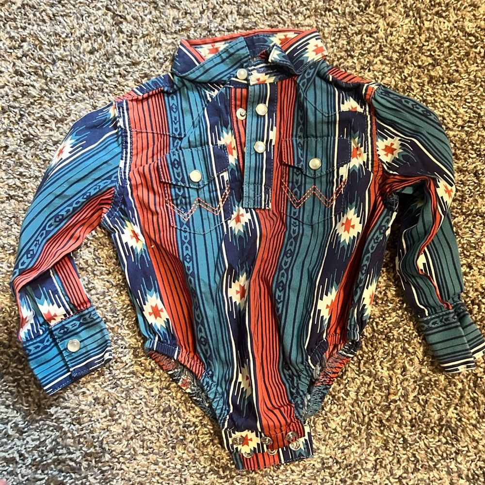 Wrangler baby boy button up cowboy cowgirl